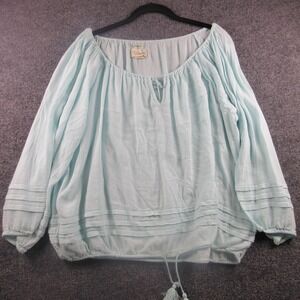 Denim & Supply Ralph Lauren‎ Blouse Womens XL Blue RL Boho Peasant Tunic Top